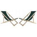 Chaise longue table set + 2 loungers, Green, Woodok Chaise longue table set + 2 loungers, Green, Woodok