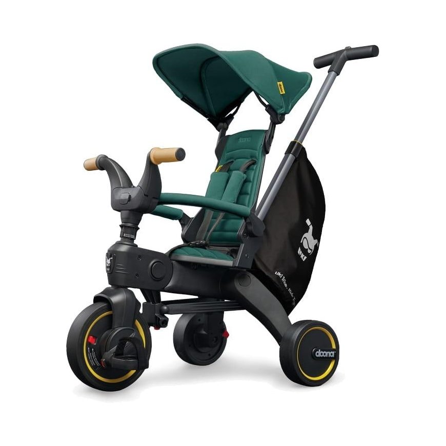 Doona Liki S5 5in1 Folding Tricycle + Cup Holder - Black/Green – 2
