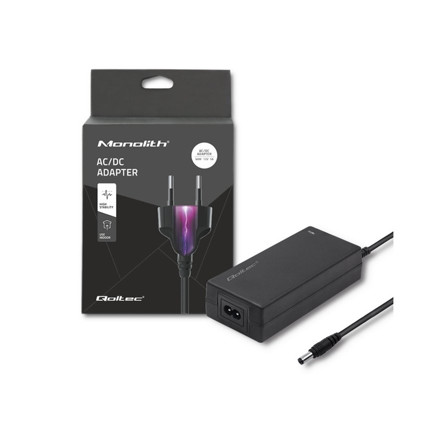 Qoltec 50796 virta-adapteri ja vaihtosuuntaaja Sisätila 60 W musta – 5