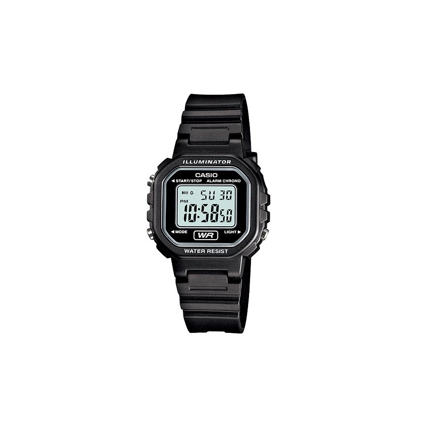 Casio LA-20WH-1A rokas pulkstenis Aproces pulkstenis Elektronisks Melns