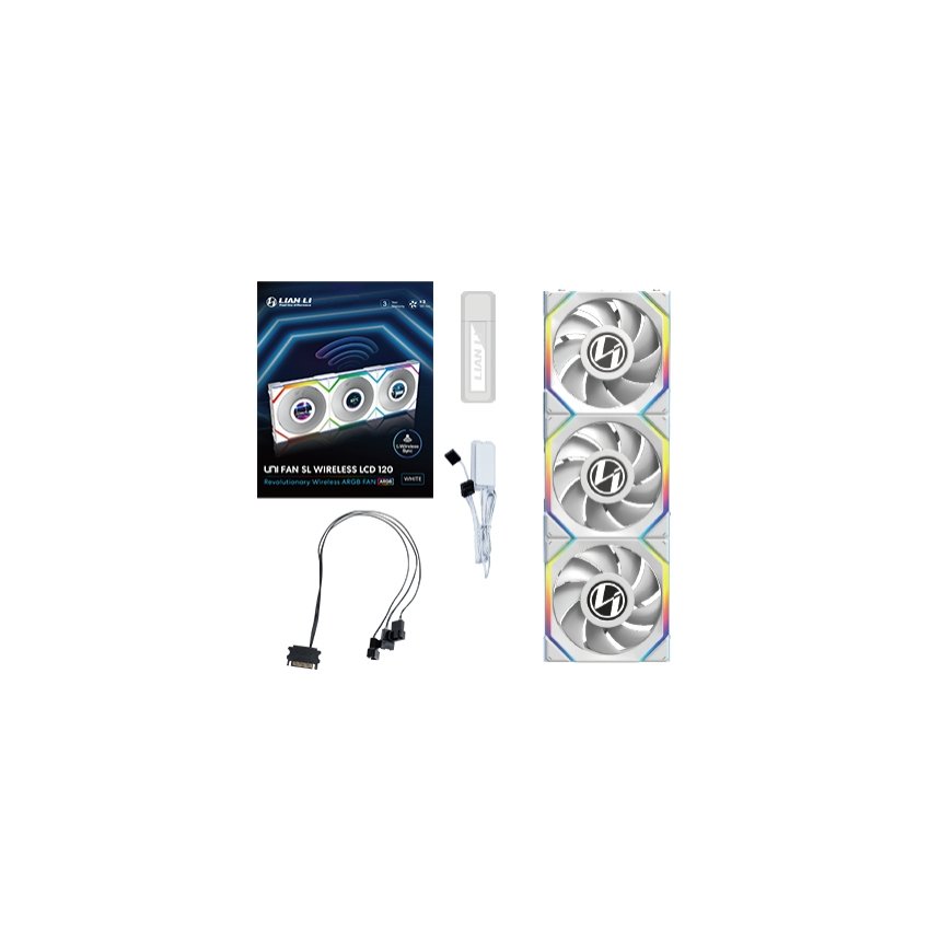 Lian Li UNI FAN SL Wireless LCD 120 Корпус компьютера Вентилятор 12 cm Белый 3 шт