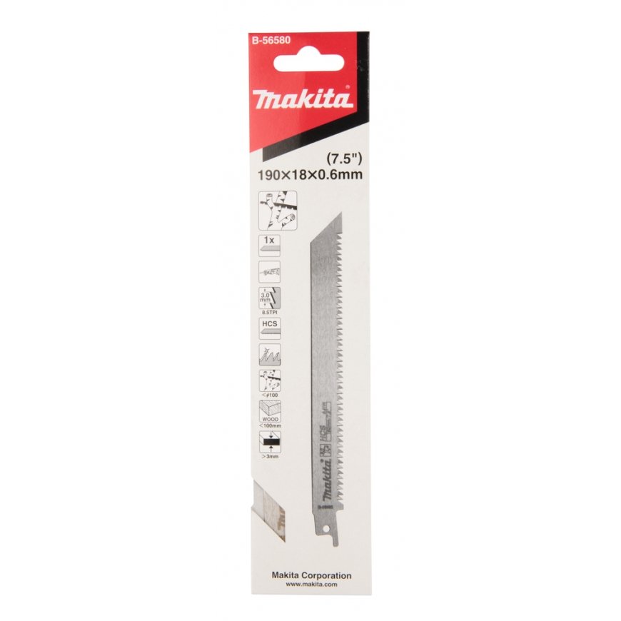 Makita B-56580 tikksae, jõhvsae ja mõõksae tera Tsüaneeritud teras (HCS) 1 tk – 2