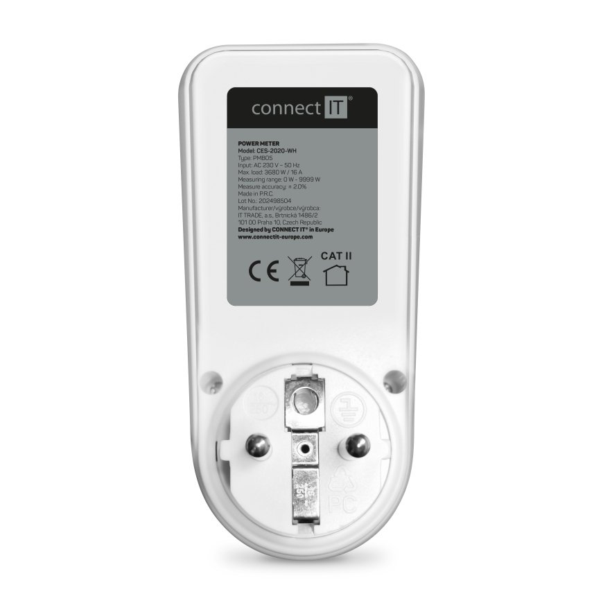 Connect IT CES-2020-WH elektrības skaitītājs Elektronisks Iespraužams Balts – 4