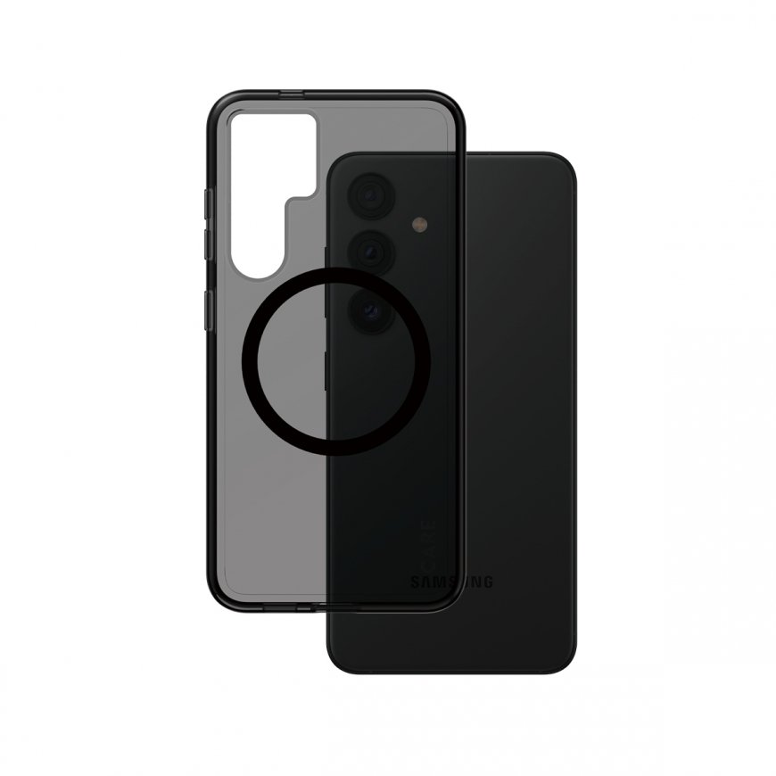 PanzerGlass CARE by Case Smokey/Black MagSafe Samsung S24 mobilo telefonu apvalks Aploksne Caurspīdī