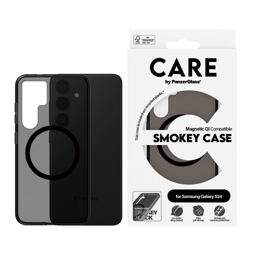 PanzerGlass CARE by Case Smokey/Black MagSafe Samsung S24 mobilo telefonu apvalks Aploksne Caurspīdī – 2