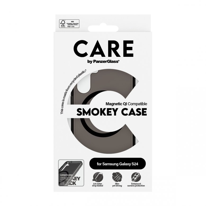 PanzerGlass CARE by Case Smokey/Black MagSafe Samsung S24 mobilo telefonu apvalks Aploksne Caurspīdī – 3