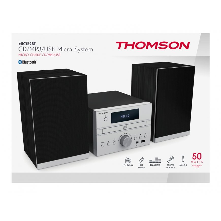 Thomson MIC122BT helisüsteem koju Kodune audio mikrosüsteem 50 W Must, Hõbe – 2