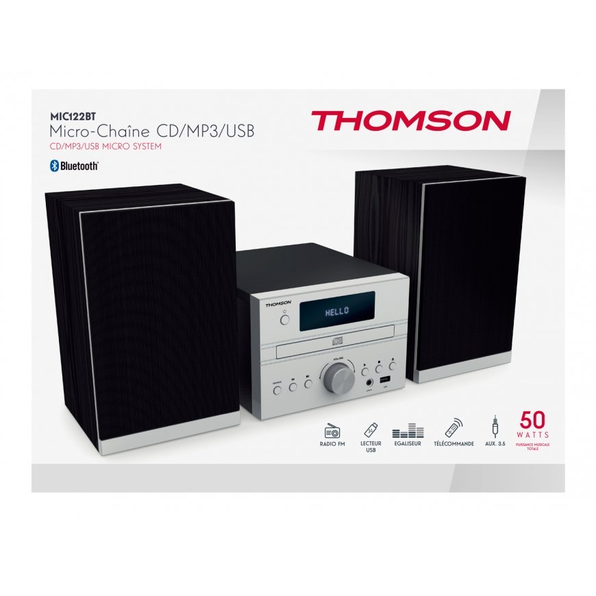 Thomson MIC122BT домашний музыкальный центр Домашняя музыкальная микросистема 50 W Черный, Серебрист – 3