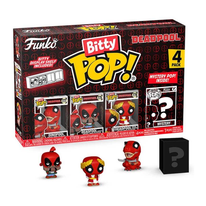 Funko Blister 4 figuuria Bitty POP Marvel Deadpool Dinopool