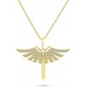 Brilio Silver Brilio Silver Stylish gold-plated pendant Angel sword with zircons NCL144Y