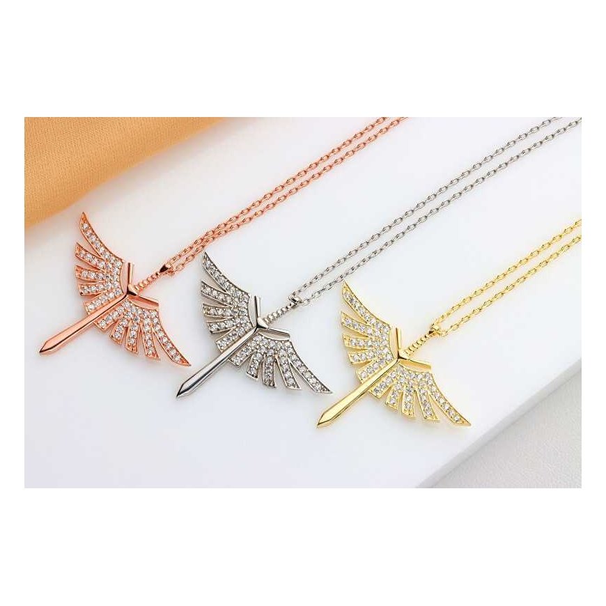 Brilio Silver Brilio Sidabrinis Stylish auksinis-plated pakabukas Angel sword with zircons NCL144Y – 2