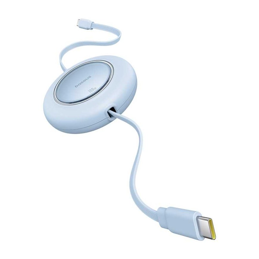 Kabelis USB C - USB C kištukai 100W 2m suvyniojamas Galaxy Mėlyna Free2Pull BASEUS – 5