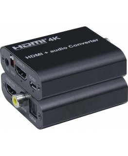 PremiumCord HDMI 4K Audio extractor with audio to stereo jack separation, SPDIF Toslink, RCA