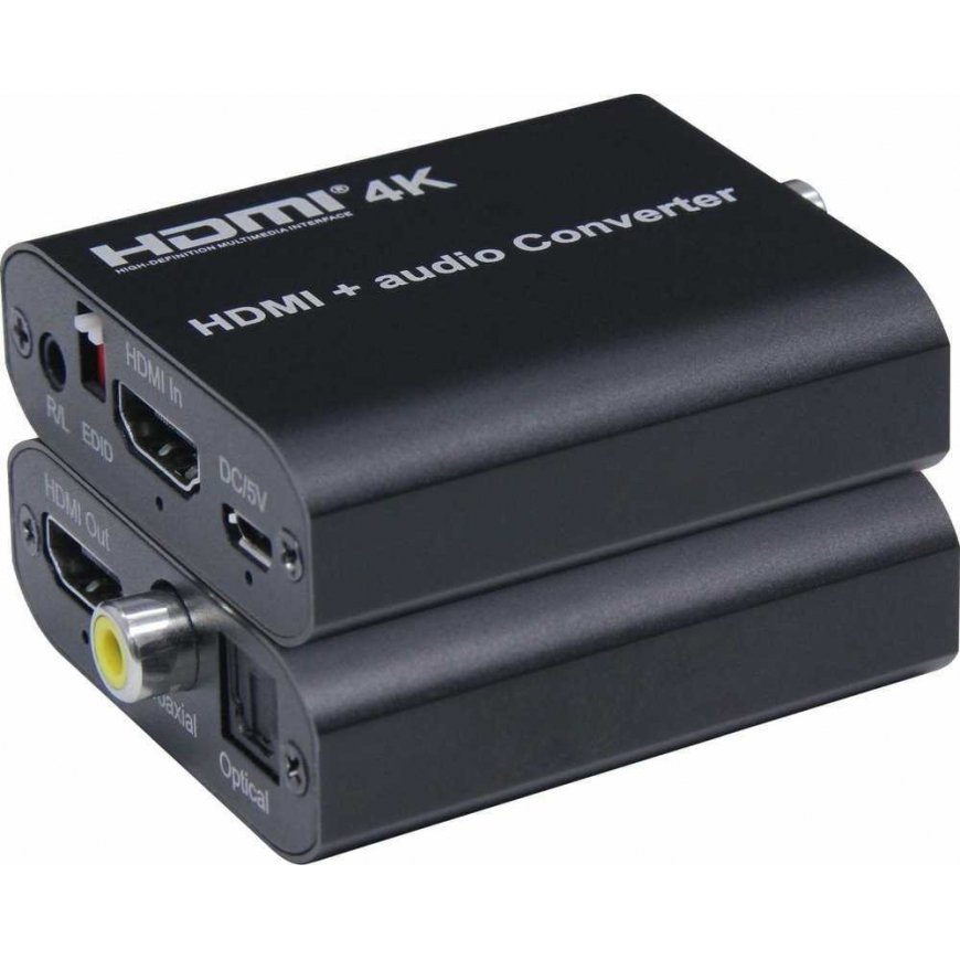 PremiumCord HDMI 4K Audio extractor with audio to stereo jack separation, SPDIF Toslink, RCA
