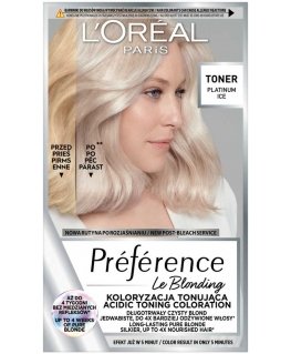 TONER LOREAL Preference Le Blonding coloring tonic for blonde hair – Platinum Ice 1 pack.