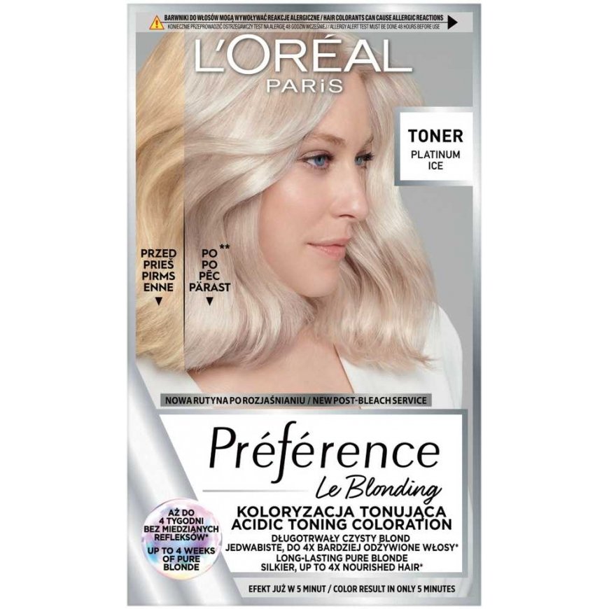 TONER LOREAL Preference Le Blonding coloring tonic for blonde hair – Platinum Ice 1 pack.