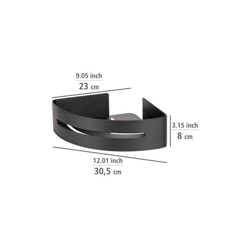 Wenko BIVIO corner aluminum shelf for the bathroom, installation without drilling – 5