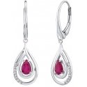 Silvego Luxury sidabrinis auskarai su rubinais ir cirkoniais FWE10130R Silvego Luxury sidabrinis auskarai su rubinais ir cirkoniais FWE10130R