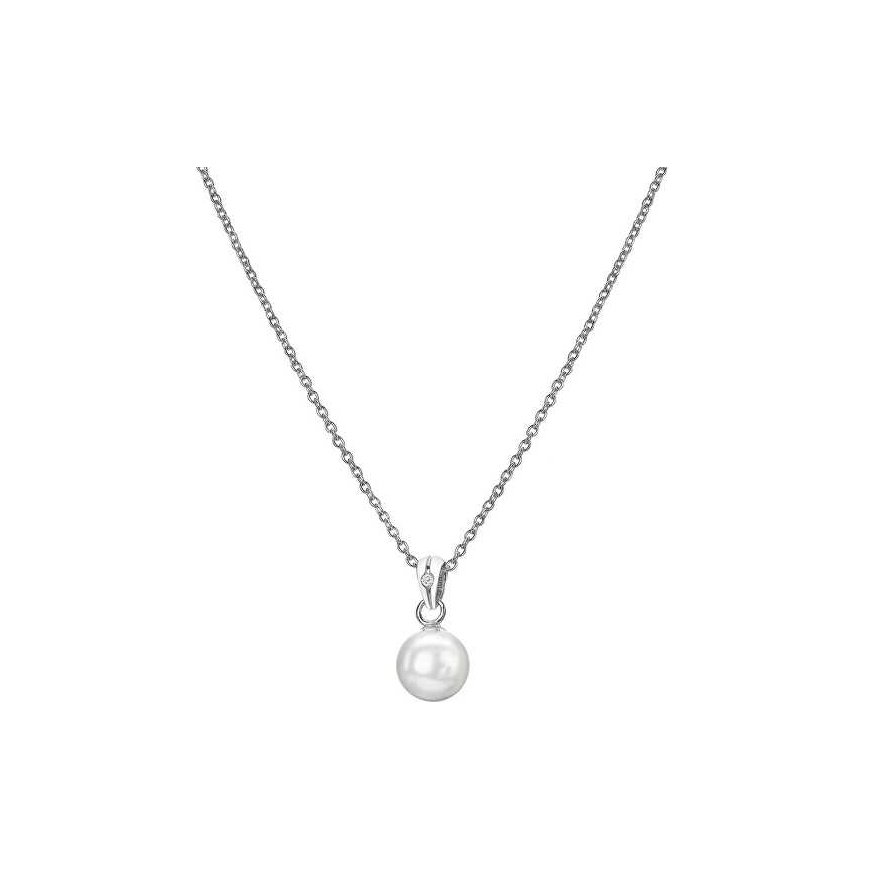 Hot Diamonds Karšti deimantai žavingi Sidabrinis deimantų ir perlų karoliai deimantiniai amuletai DP895 (grandinė, pakabukas)
