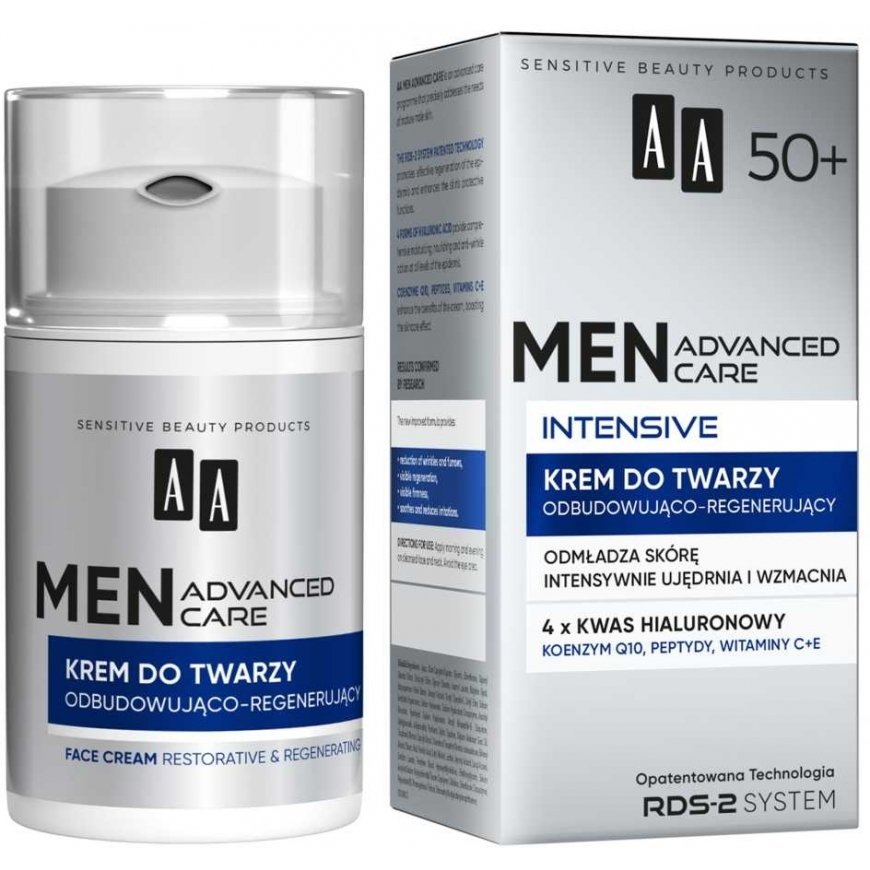 AA Men Advanced Care Intensive regenerating and repairing face cream for men 50+ 50 ml – 2