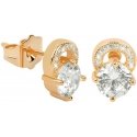 Troli Gold-plated shiny earrings with clear crystals Troli Gold-plated shiny earrings with clear crystals