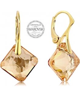Levien Earrings with golden crystals Princess