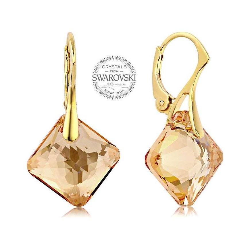Levien Earrings with golden crystals Princess