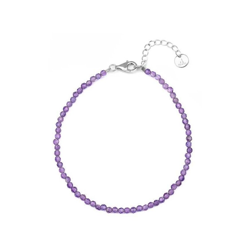 Agate Mineral Bracelet with Amethyst POL-B03/21L