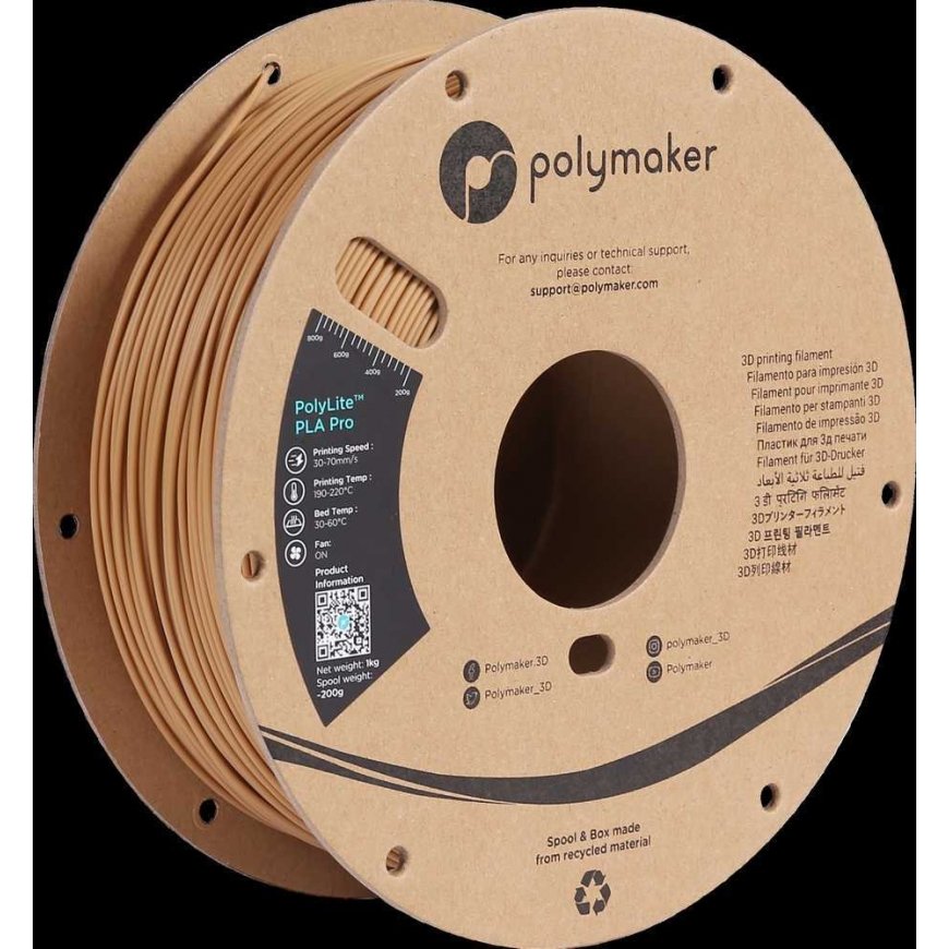 Polymaker PolyLite PLA PRO - 1kg - 1.75mm - Army rusvai gelsvas