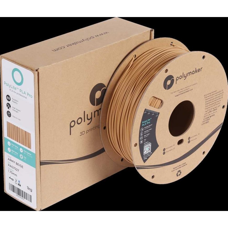 Polymaker PolyLite PLA PRO - 1kg - 1.75mm - Army brownish yellow – 3