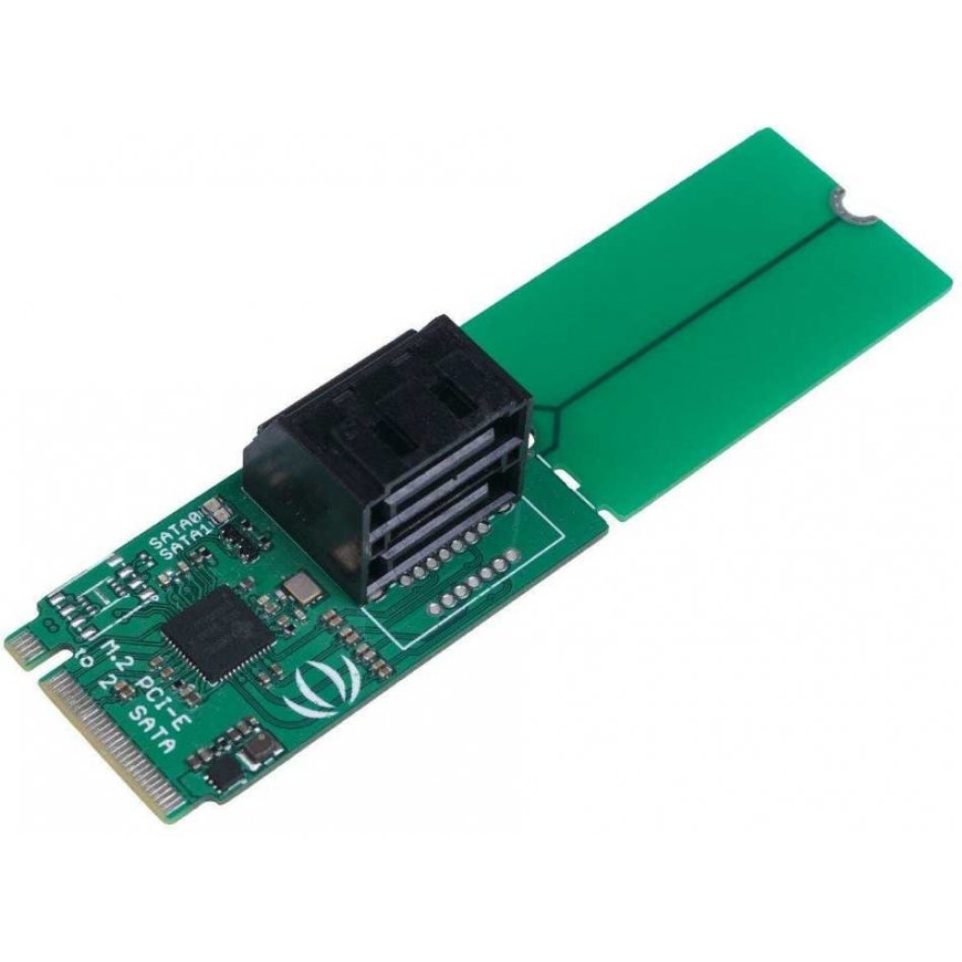 Seeed Studio PCIe 3.0x2 M.2 NGFF raktas B į SATA 3.0 6Gb/s konverteris - 2 prievadai - JMB585 - skirtas Odyssey-X86J4105 - Seeed