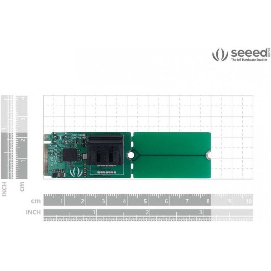 Seeed Studio PCIe 3.0x2 M.2 NGFF Key B to SATA 3.0 6Gb/s Converter - 2 Ports - JMB585 - for Odyssey-X86J4105 - Seeedstudio 10399 – 2