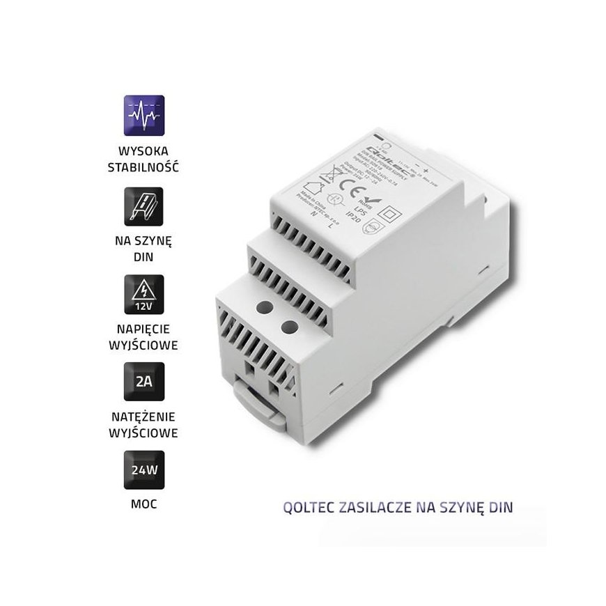 Qoltec DIN rail power supply |
