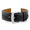 Pacific W81 leather watch strap - black/white 22mm Pacific W81 leather watch strap - black/white 22mm