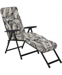 Lena Lounger Black Edition G057-06PB PATIO garden lounger with footrest