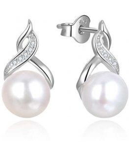 Beneto Luxury helmikorvakorut zirkoneilla AGUP2616P-White