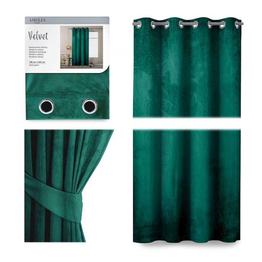 AmeliaHome VELVET bedspreads, bottle green color