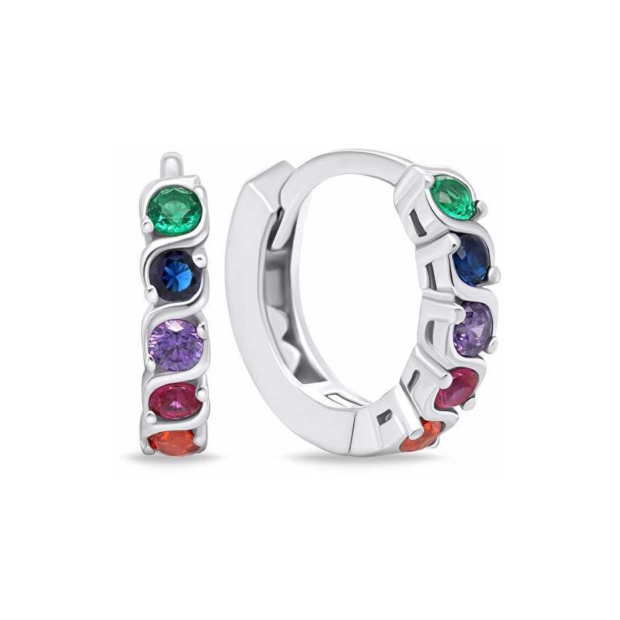 Brilio Silver Brilio Silver Sparkling silver earrings with colored zircons EA672WRBW