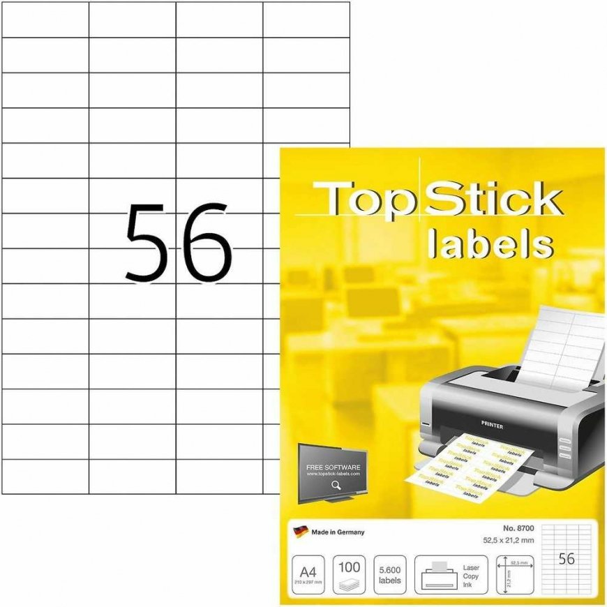 TopStick 8700 - tulostustarrat, 56-osainen, 52,5 x 21,2 mm