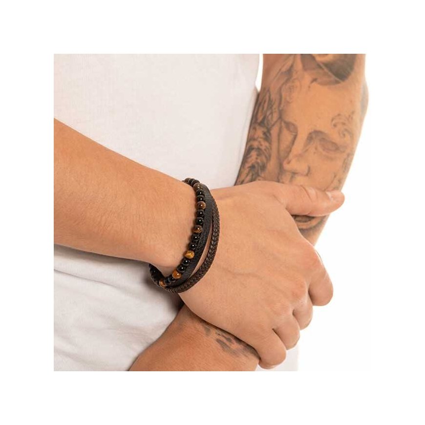 Troli Designer leather bracelet with beads Leather – 3