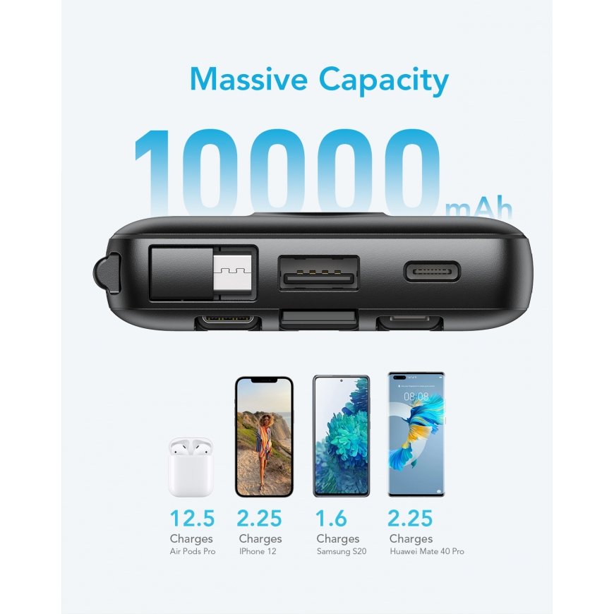 VEGER C10 akupank Liitiumpolümeer (LiPo) 10000 mAh Must – 4