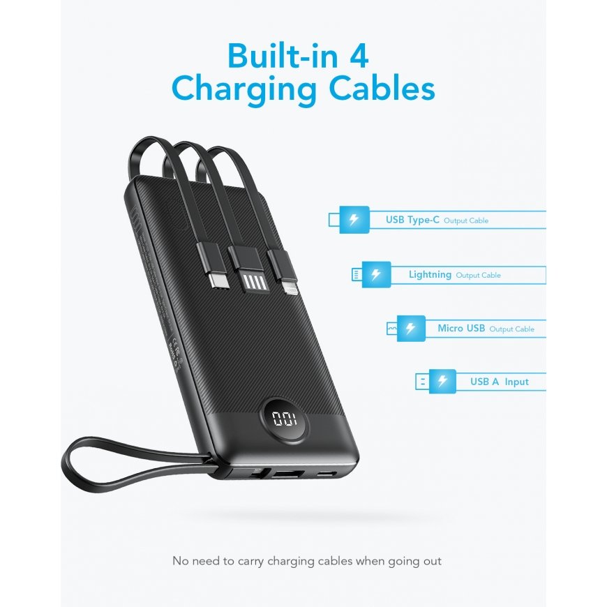 VEGER C10 VG-W1116 PowerBank 10000mAh with cables bulit-in – 5