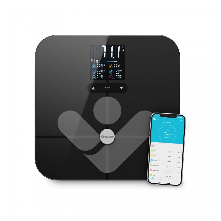 TrueLife TLFSW7BTB personal scale Square Black Electronic personal scale