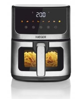 Haeger AF-D47.005A gruzdintuvė Vienas 4,7 L Autonominės 1200 W Karšto oro gruzdintuvė Juoda, Sidabras