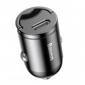 Mini automašīnas lādētājs Baseus Tiny Star USB-C, QC 4.0+, PD, 30W (pelēks) Mini automašīnas lādētājs Baseus Tiny Star USB-C, QC 4.0+, PD, 30W (pelēks)