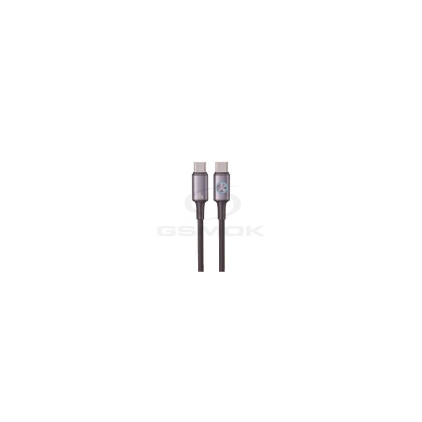 Kabel USAMS Huan Series SJ752 60W USB-C do USB-C 1,2 m tytanowy – 2