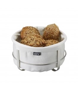 GEFU BRUNCH bread basket Round Cotton, Stainless steel Stainless steel, White