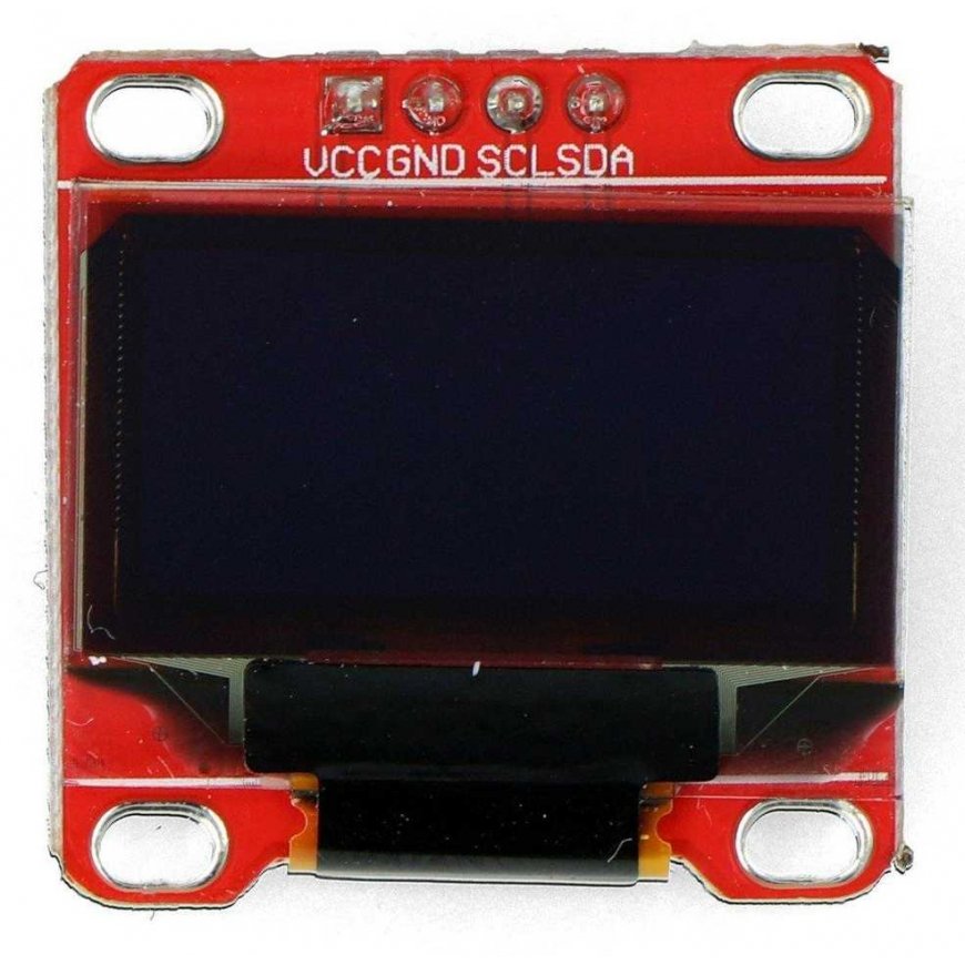 Openplatform OLED-näyttö, sininen grafiikka, 0,96" 128x64px I2C - punainen