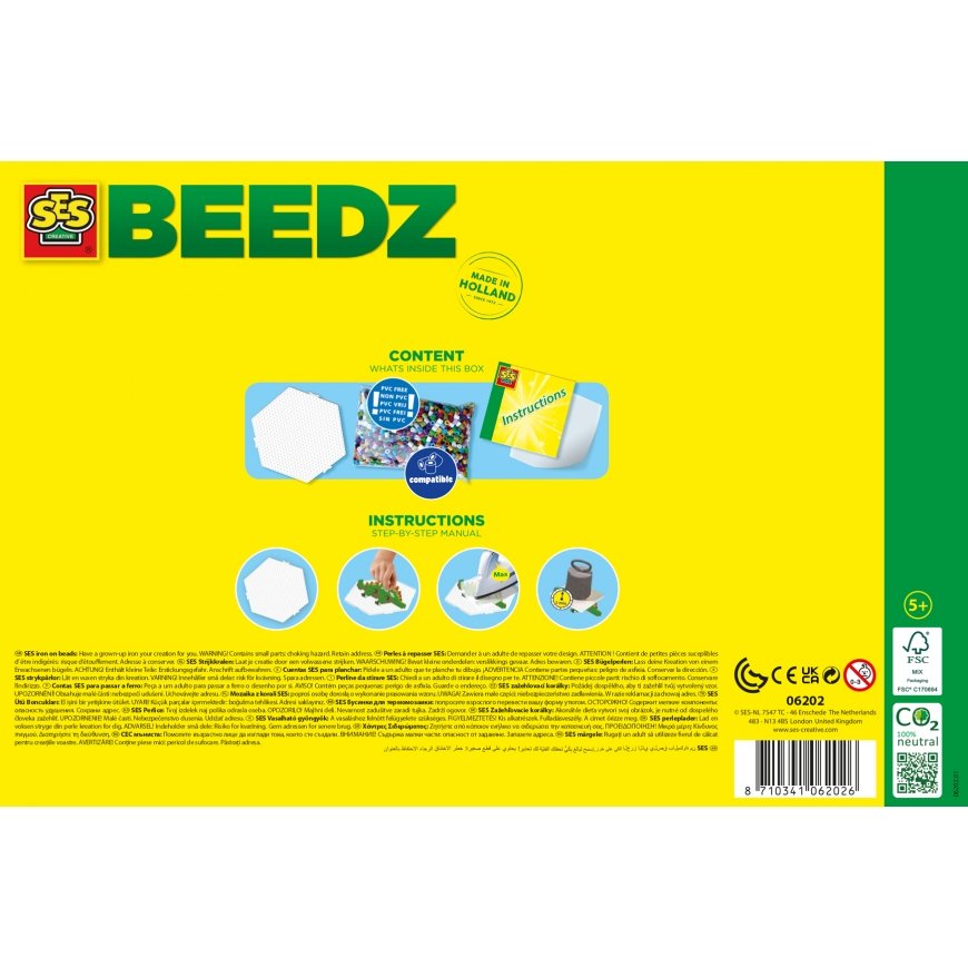 SES Creative Beedz Iron on beads - Dino world - 2100 Iron on beads, High quality, Bright colours, Ag – 3
