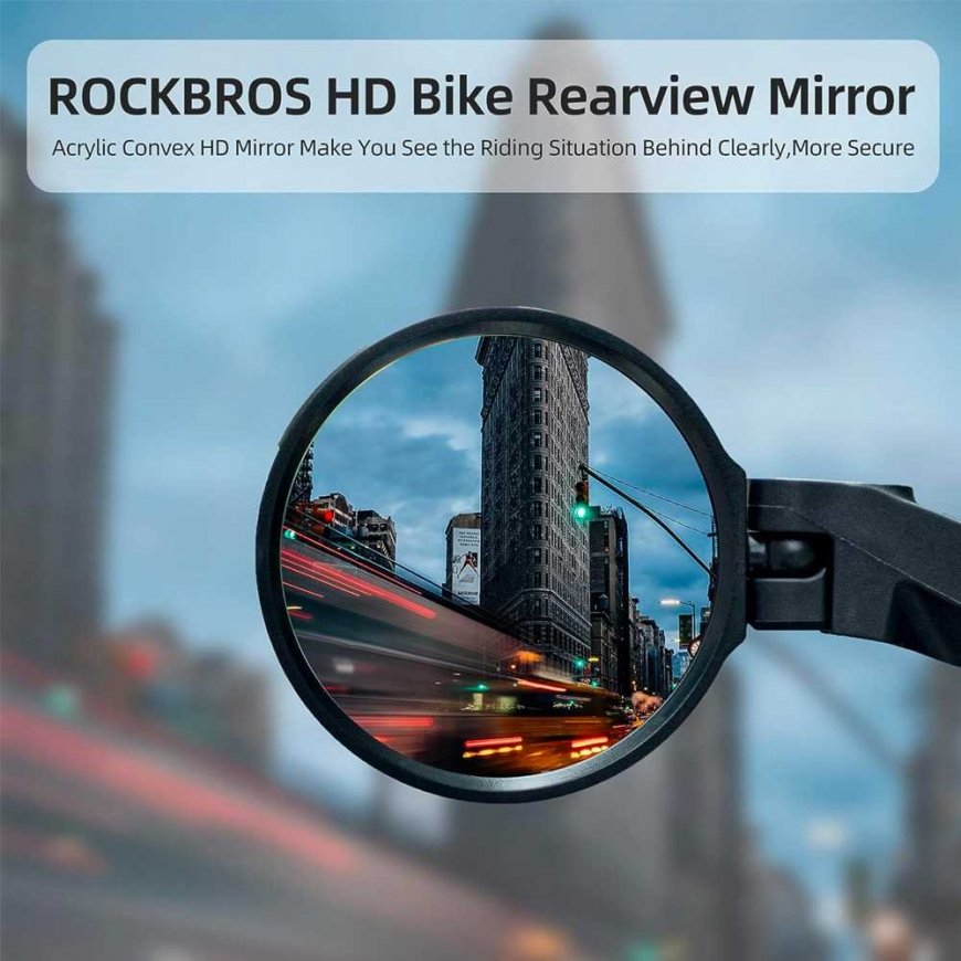 Rockbros Bicycle Mirror Round Rear View Left - Black – 2
